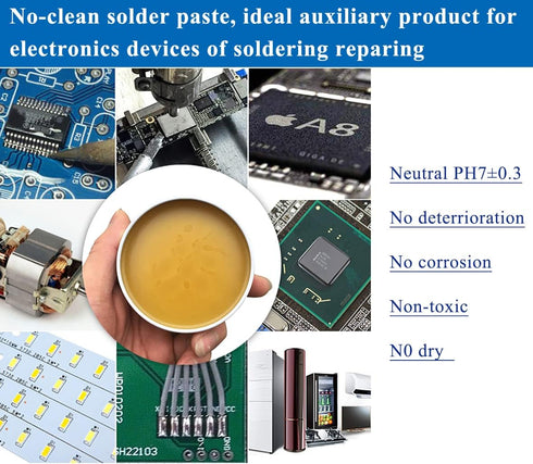 Portable Solder Tip Cleaner Metal Base Station Copper Cleaning Ball + 60-40 Tin Lead Rosin Core Solder Wire Reel + Solder Rosin Flux Paste 3-in-1 ...