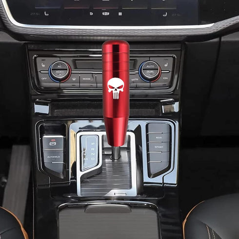 1 PC Gear Stick Shifter Knobs, Skull Design Aluminum Alloy Weighted Gear Lever Metal Stick Shifter Handle Fit for Most Automatic Manual Vehicle (R...