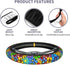 Hippie Flower Steering Wheel Cover Car Accessories Cute for Women Girls Girly Universal 15 Inch Neoprene Auto Interior Decor Anti Slip Car Truck P...