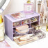 Desk Storage Organizer with 6 Mini Drawers, FODIENS Stackable Desktop Craft Drawer Cabinet, Clear Storage Box Caddy for Makeup Jewelry Office Craf...