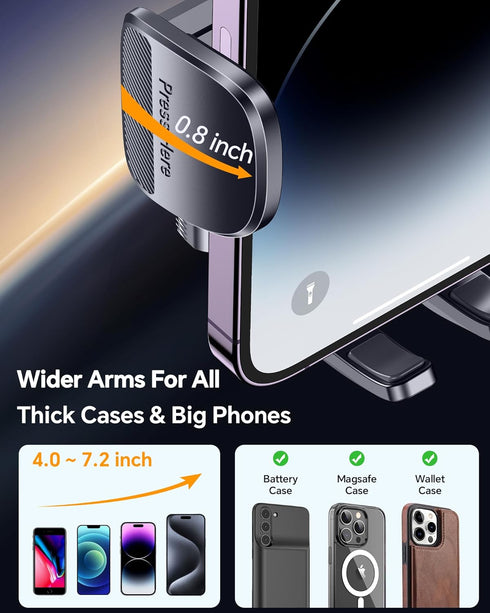 Car Phone Holder Mount?36mm Longer-Metal Hook Clip?Phone Holder for Car Vent Phone Mount?Hands Free?Car Phone mount for Car, Cell Phone Holder Car...