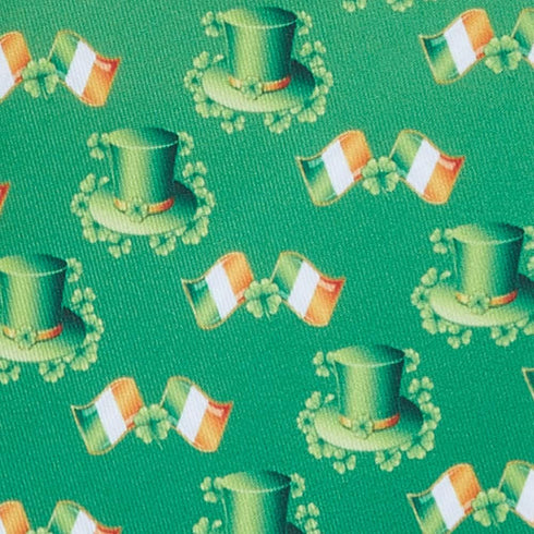 Jacob Alexander Men's Happy Saint Patrick's Day Leprechaun Hat Ireland Flag Diagonal Pattern Pocket Square - Green...