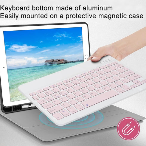 Bluetooth Keyboard and Mouse Combo Ultra-Slim Portable Rechargeable Compact Wireless Mouse Keyboard Set for Pad/iPad Pro/iPad Mini/iPad Air Mac OS...