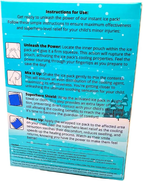 3-Pack Kids Super-Powered Instant Cold Ice Pack - Quick and Effective Pain relief for your Childs Bumps and Bruises with Super Hero Shields.....