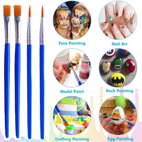 60 Pcs Paint Brushes for Kids/Students/Teens/Beginners, Watercolor/Oil/Acrylic Paint Brush Set for Art Class Painting, Plastic Handle Small Paintb...