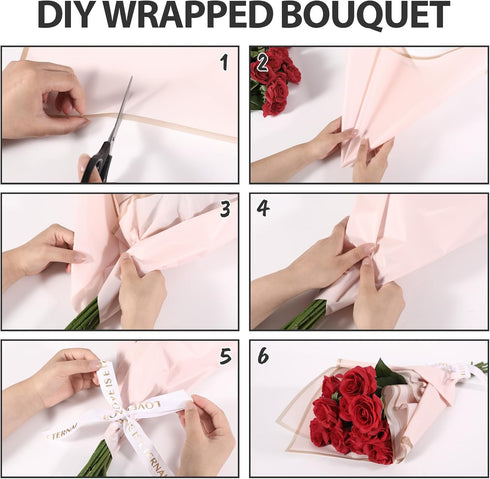 FUHITIM 20 Sheets Flower Wrapping Paper - Waterproof Floral Bouquet Packaging Paper for DIY Crafts?Florist Supplies Packaging Paper for Wedding Bi...
