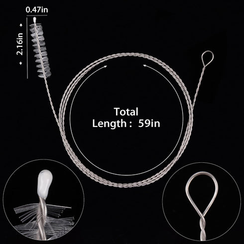 Flexible Drain Brush-Extra Long Pipe Inner Nylon Cleaner Tool for Cleaning Plumbing/Refrigerator/Sink Tube 150cm/59inch (2 PCS)...