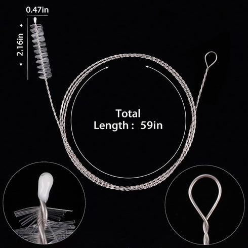 Flexible Drain Brush-Extra Long Nylon Cleaner for Cleaning Plumbing Sink Fridge Skinny Pipe Air Tube Hose Dredging Tool 143cm/56 inch (1 PCS)...