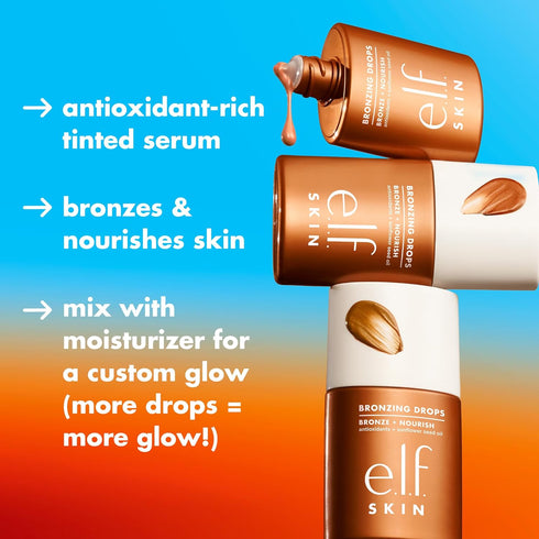 e.l.f. SKIN Bronzing Drops, Liquid Bronzer For Face & Skin, Creates A Sun-Kissed Glow, Infused With Vitamin E, Vegan & Cruelty-Free, Pure Gold...