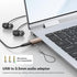 MOSWAG USB to 3.5mm Audio Jack Adapter?2 pack?, USB to Audio Aux Adapter, External Sound Card Converter Compatible with Headset Windows, Desktops,...