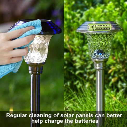 Rechargeable AA Batteries, Ni-MH Double A Solar Batteries High Capacity 1.2V Pre-Charged for Outdoor Solar Lights, String Lights, Pathway Lights (...
