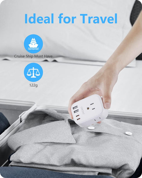 LENCENT US to UK Ireland Travel Plug Adapter, Grounded Type G Outlet Adaptor with 4 USB Charger(2 USB C), 4 Outlets Converter for USA to Dubai Sco...