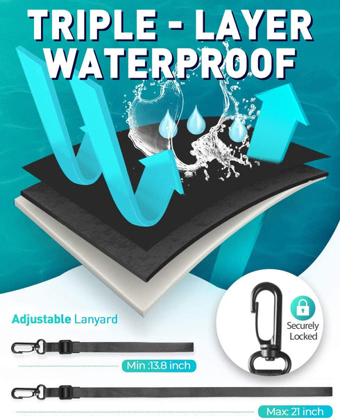 Hiearcool Waterproof Pouch for iPhone, Waterproof Phone Bag Travel Essentials Cruise Accessories Must Haves-4Pack Black...