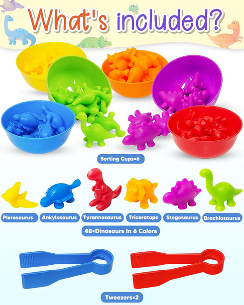 Counting Dinosaurs Montessori Toys for 3 4 5 Years Old Boys Girls, Toddler Preschool Learning Activities Toys for Kids Ages 2-4, 3-5, 4-8, Birthda...