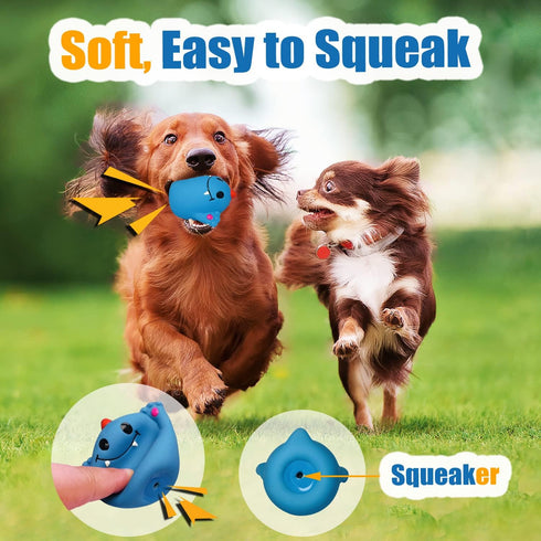 Squeaky Dog Toys for Small Dogs and Medium Breeds, Puppy Small Dog Toys Squeaky Dog Balls 6pcs (2.0 * 2.0 * 2.7inch, for Mini, Small, Medium Breed...