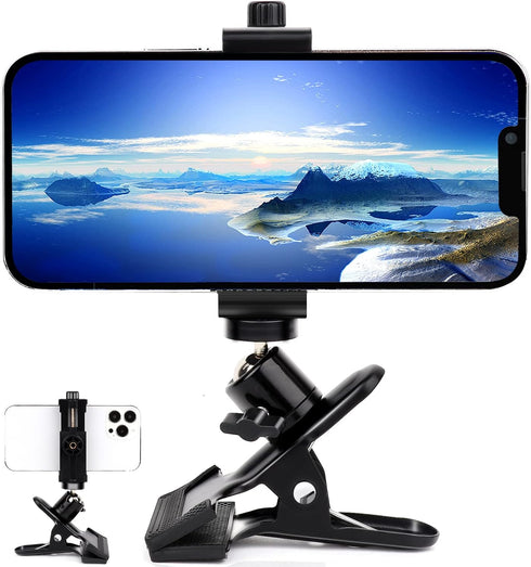 Clip Clamp Phone Holder,Compatible with 3.5~7.5 inch iPhone/Nexus/HTC/LG/Huawei/Smart Phones, 360°Adjustment Mount No Any Tools Drilling......