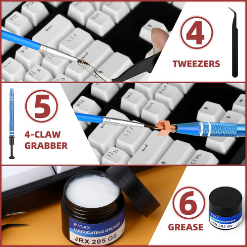 RUNJRX Keyboard Lube Kit and Switch Lube 15g/0.53oz JRX-205 G0 with Switch Opener Tweezers for Custom Keyboard...