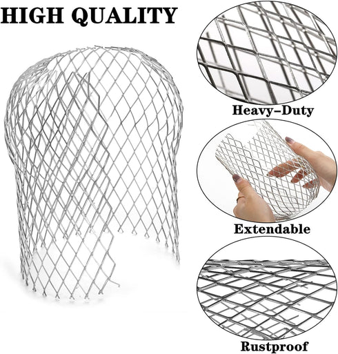 DEAYOU 12 Pack Gutter Guard Strainer, Downspout Rain Protector, Rustproof Gutter Drain Cover for Stop Leaf Debris Blockage...