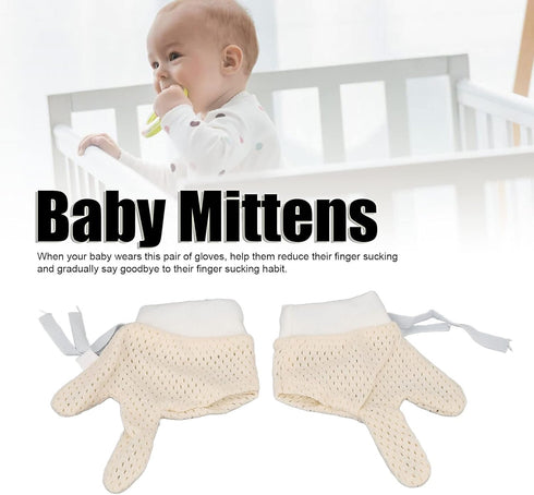 Toddler Finger Guard,Thumb Sucking Stop for Kids,Baby Mittens Mesh Hand Gloves with Drawstring Scratch, Unisex for Infants Newborns Boys Girls(M)...