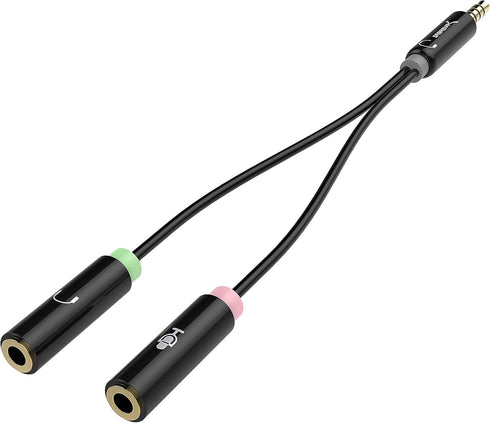 SABRENT 3.5mm Headset Splitter Adapter Cable for headsets with Separate Headphone/Microphone Plugs (CB-AUHM)...