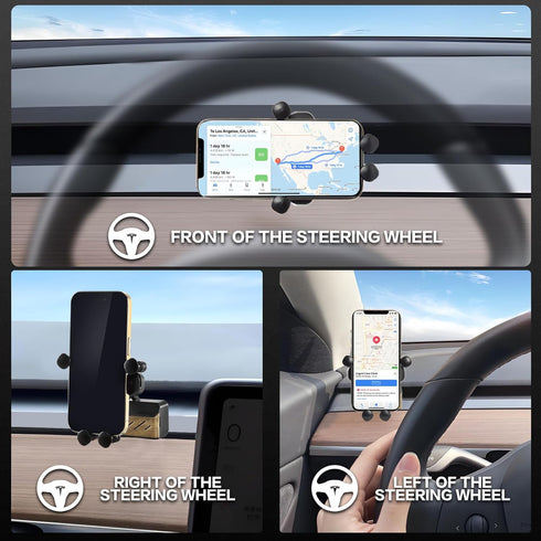 for Tesla Model 3 & Model Y Air Vent,2in1 Car Phone Mount Base with Yellow Aromatherapy Grid,Gravity Automatic Clamping Holder for All Cellphone i...