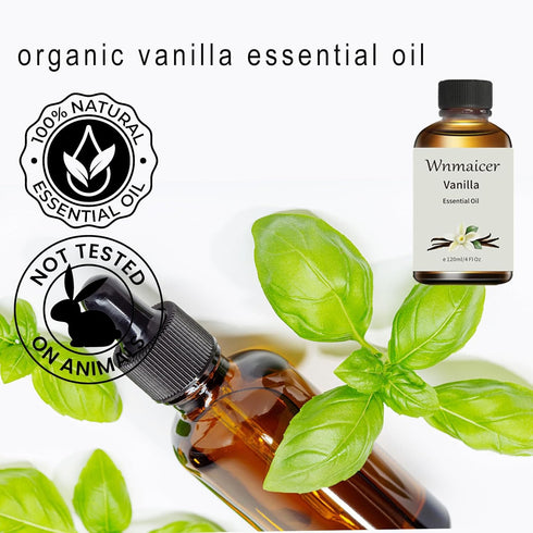 Vanilla Essential Oil 4 Oz - Pure Essential Oils - Vanilla Body Oil for Massage Oil, Skin & Diffuser and Aromatherapy 120 mL...