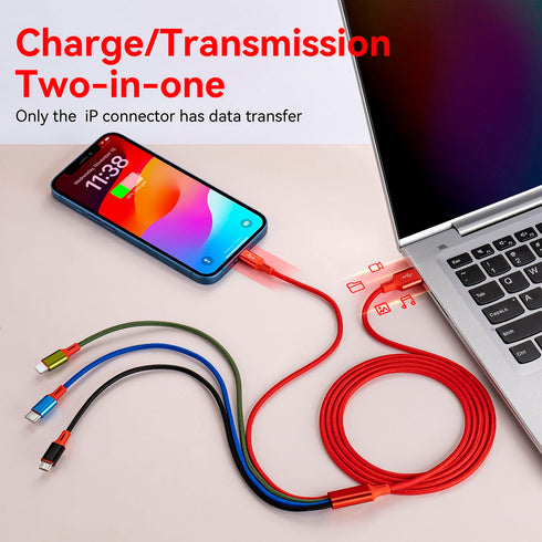 Multi USB Charging Cable 4A, 4-in-1 Charger Cord with USB C/Micro USB Port Adapter for Phone/Tablets/Samsung Galaxy/Google Pixel/Sony/LG/Huawei an...