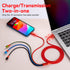 Multi USB Charging Cable 4A, 4-in-1 Charger Cord with USB C/Micro USB Port Adapter for Phone/Tablets/Samsung Galaxy/Google Pixel/Sony/LG/Huawei an...