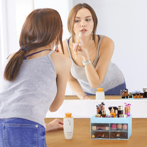 LETURE Desk Organizer Office Desktop Organizer with Drawer, Desk Top Accessories Stationary Organizer Desk Caddy, Pen/Pencil/Business Card/Sticky ...