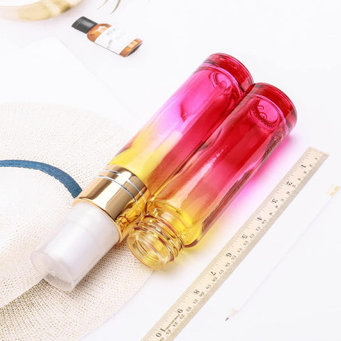 14Pcs 10ml (1/3 oz) Yellow Rose Gradient Color Spray Bottles Glass Vials Tube Perfume Atomizer Refillable Makeup Travel Fine Mist Sprayer Bottle C...