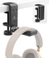 Foldable Headphone Stand Hanger Holder, Space-Saving Aluminum Soundbar Stand with Universal Fit for Gaming PC Accessories, Under Desk Clamp Hook M...
