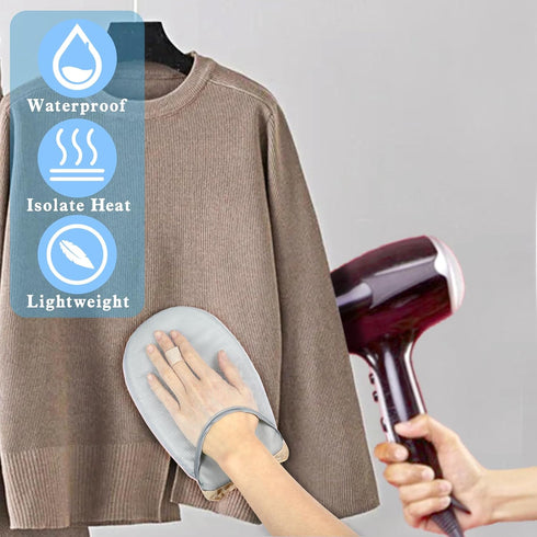 Garment Steamer Ironing Gloves, Heat Resistant Waterproof Ironing Mitt Anti steam Glove Mini Ironing Board Garment Steamer Accessories with Finger...