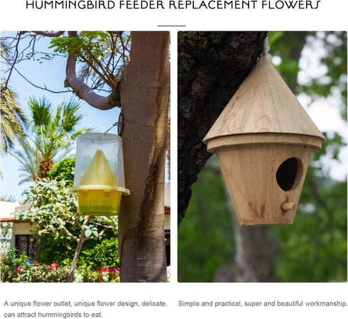 DOITOOL 25pcs Hummingbird Feeder Replacement Flowers - Hummingbird Replacement Flowers Hummingbird Feeder Parts - Hummingbird Feeder Replacement P...