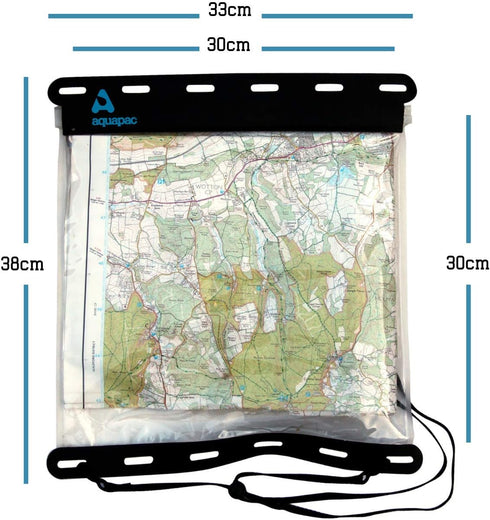 Aquapac Kaituna Waterproof Map Holder - Waterproof Cover for Reading Map while Outdoors or Hiking - Clear Plastic Case for Kayaking- Large Waterpr...