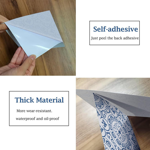 Peel & Stick Tile Stickers 12 PCS Self Adhesive Backsplash Decorative Wall Stickers for Kitchen Bathroom Tile Decals Waterproof & Removable 6" x 6...