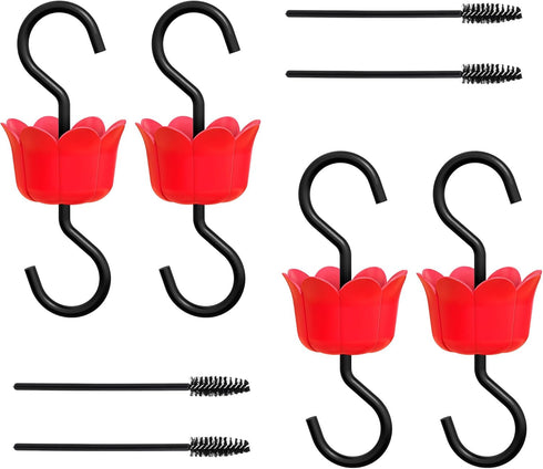 Hummingbird Feeder Insect_Guard | Flower Shape Ant_Moat for Wildlife Feeder Accessory Hooks - Plastics Hanging Ant_Traps for Patio Lawn Garden Out...