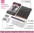 Drawing Sketching Pencil Set - 22 Piece Graphite Pencils, White Gel Pen, White Charcoal Pencils, Eraser Pencils, Erasers, Blending Stumps for Draw...