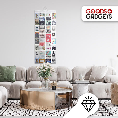 Photo Curtain XXL Gallery with 40 Pockets for 80 Postcards Motif Cards - Picture Frame for 15 x 10 Photos...