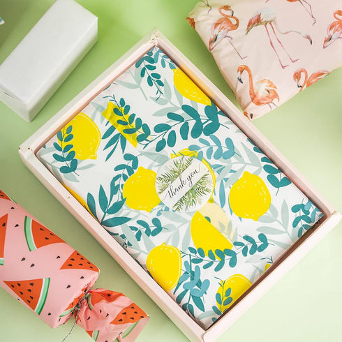 WRAPAHOLIC Wrapping Tissue Paper - 60 Sheets 14 x 20 Inch Fruit and Flamingo Tissue Paper Bulk for Gift Wrapping, Arts & Crafts, Packing and Decor...