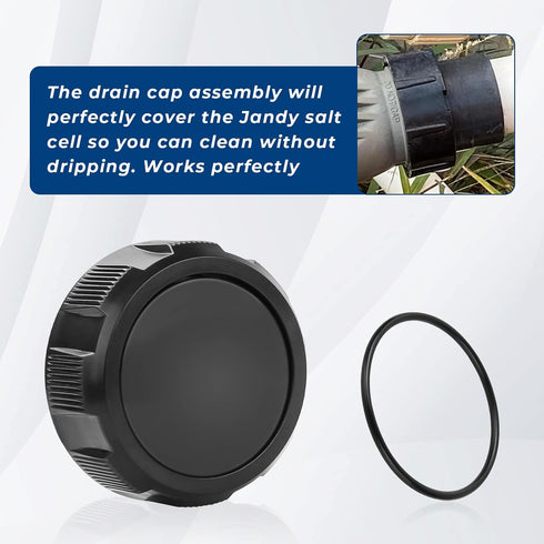 Salt Cell Cleaning Cap R0523000 Pool Filter Drain Cap Assembly Replacement for Zodiac Jandy CS/DEV/CV/CL Series Pool Filter Aquapure Salt Cell Cle...