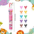 12 Pcs Multicolor Pens 10 in 1 Retractable Ballpoint Pens 0.5 mm Animals Ballpoint Pens Back to School Gift for Students Animal Shaped Design Shut...