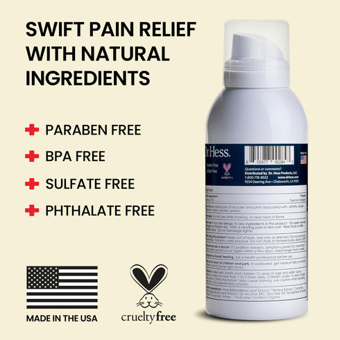 Dr. Hess Spray, Extra Strength Natural Joint & Muscle Relief for Sports Injuries, Arthritis, Swelling & Aching, with Aloe, Arnica, Tea Tree Oil & ...