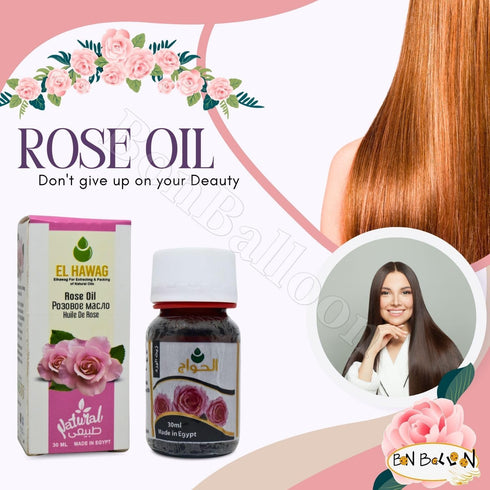 Rose Oil Elhawag Cold Pressed Premium Natural Pure Undiluted Fresh Original for The Body and Hair Non Gmo Kosher Halal for Men & Women (1 Pack = 1...