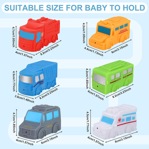 6 PCS Bath Toys for Toddlers, Baby Toys for Babies and Toddlers, Car Bath Toys, Bathtub Toys Pool Toys Bath Toys, Water Squirting Bathtime Play fo...