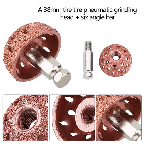 2PCS Tungsten Steel Grinding Head, Tire Buffing Wheel, 70 Coarse Grit Buffing Wheel for Tire Repair?9mm/0.35in Linking Rod Thread?...
