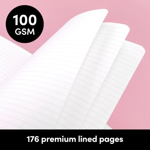 PAPERAGE Softcover Lined Journal Notebook (Navy), 176 Pages, College Ruled Notebook, Small 5.6 inches x 7.9 inches - 100 GSM Thick Premium Paper...