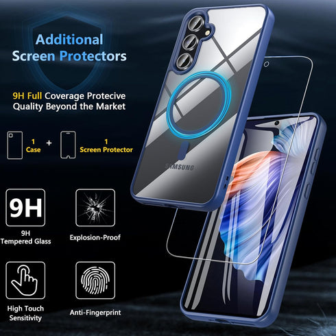 Samsung Galaxy A35 5G|A55 5G Case,A55 5G/A35 5G Case with Screen Protector,Magnetic Military Shockproof Rugged Heavy Duty Protection Slim Clear Co...