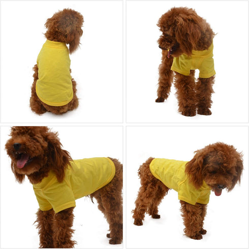 Lovelonglong Pet Clothing Dog Costumes Basic Blank T-Shirt Tee Shirts for Small Dogs Yellow S...