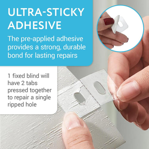IMPRESA Vertical Blind Repair Tabs Kit - 20 Clear Stick-On Sets & 2 Alcohol Wipes - Window & Sliding Door Blind Repair Tabs - Easy Fix for Vertica...