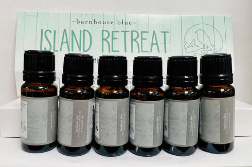 Island Retreat Gift Set of 6 Premium Fragrance Oils - Barrier Reef, Mountain Meets The Ocean, Beautiful Day, Caribbean Escape, Honolulu Sun, Merma...